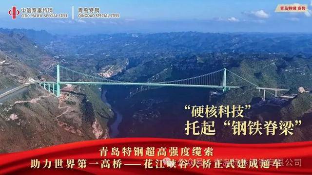 青(qīng)岛特钢绿色钢铁铸就世(shì)界之巅 花江峡谷大桥正式通车
